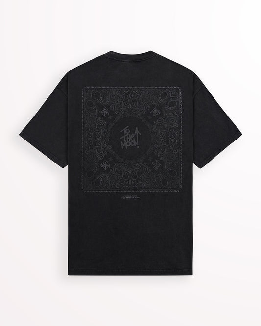 Reflective Paisley Tee – Obsidian