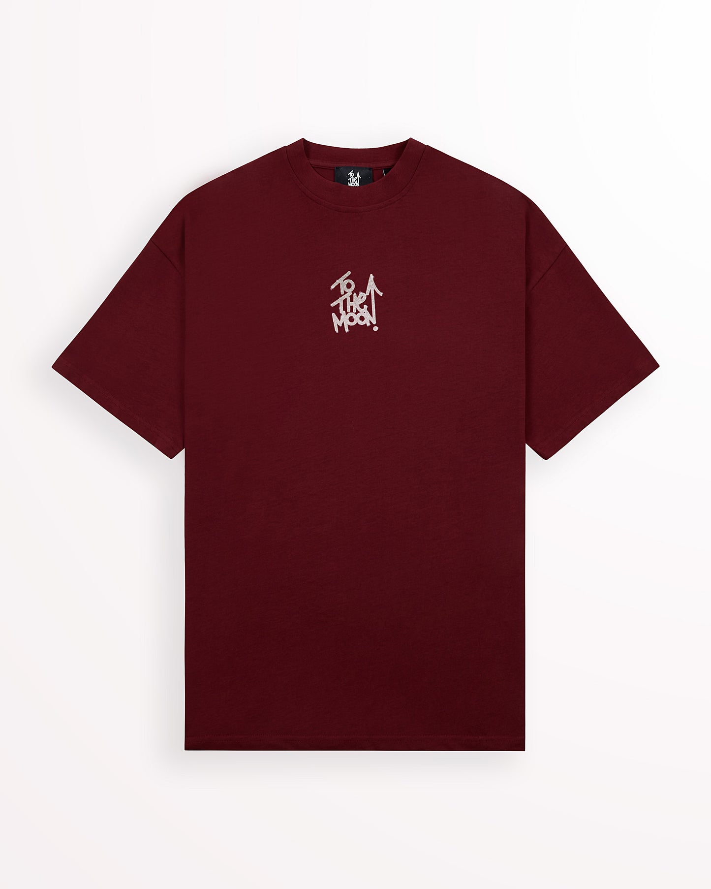 Reflective Topographic Grid Tee – Burgundy