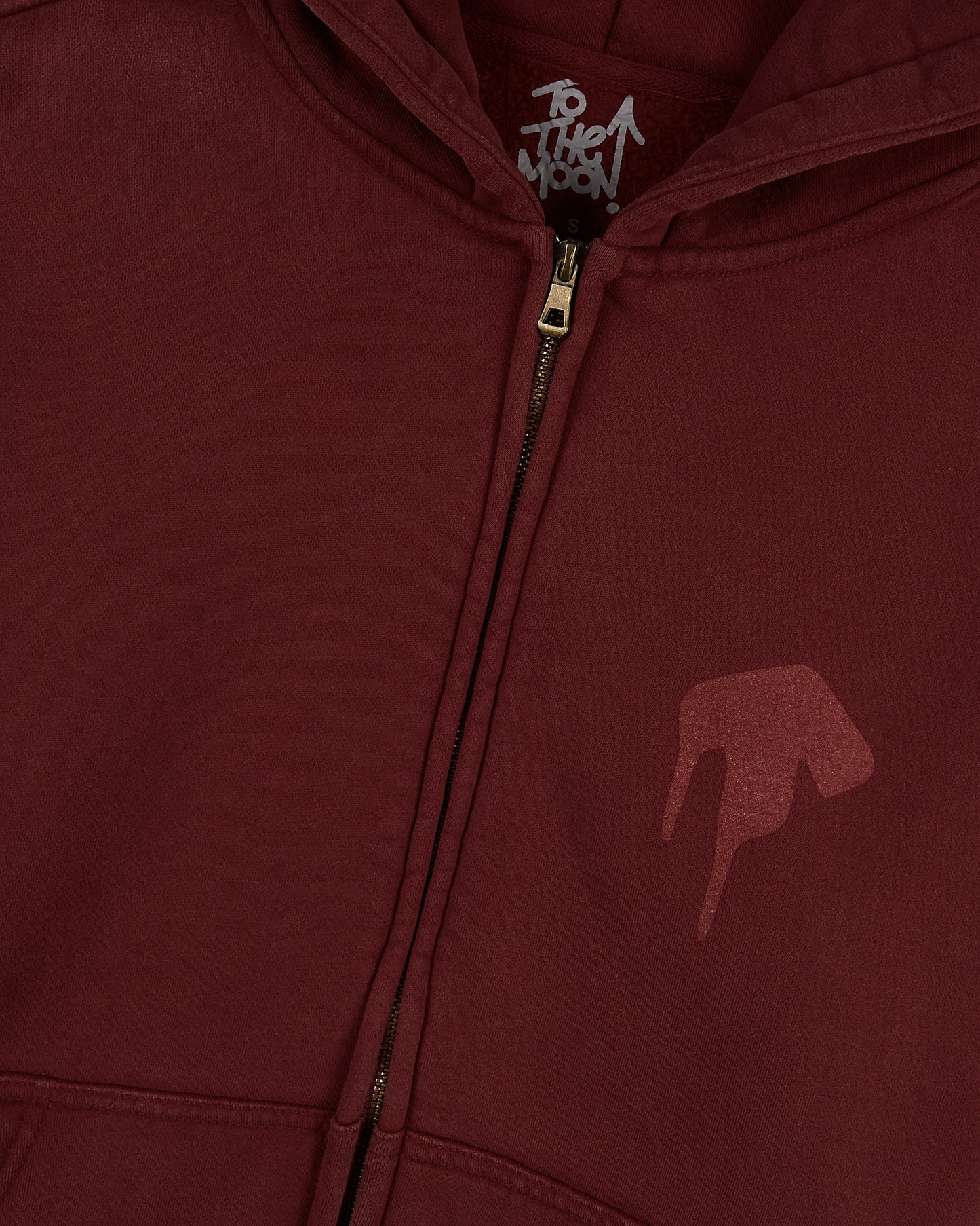 Maroon Zip Logo Hoodie