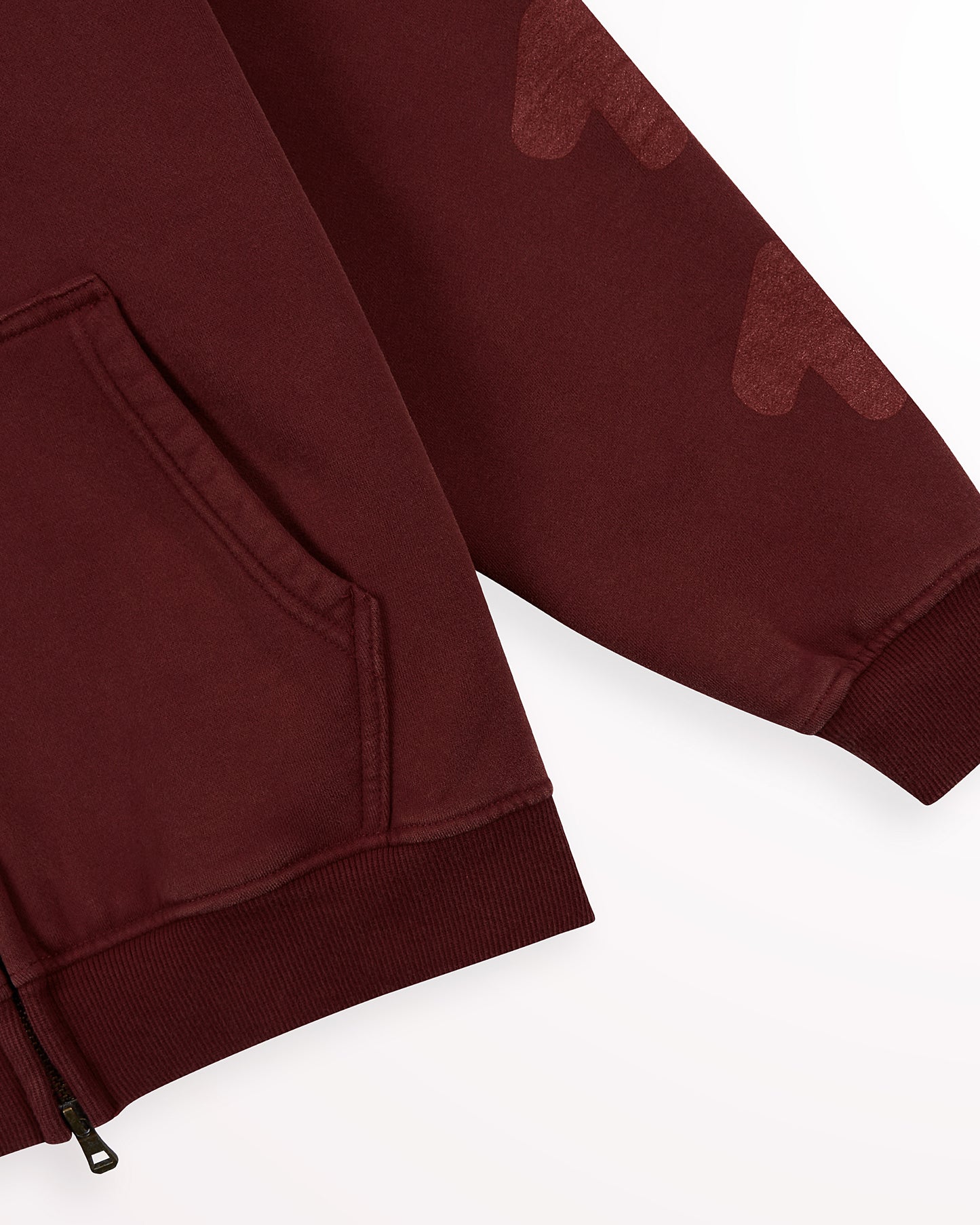 Maroon Zip Logo Hoodie