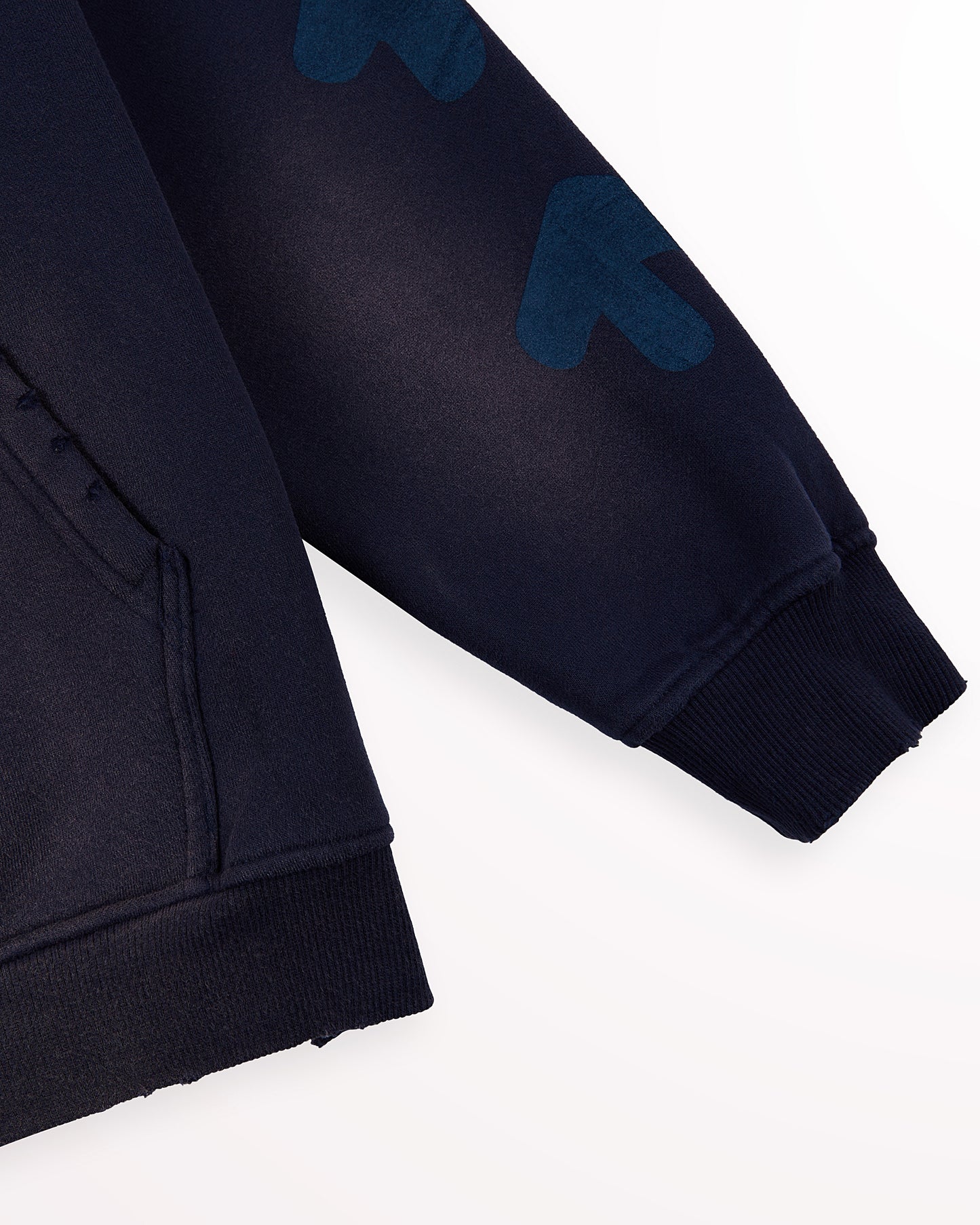 Navy Zip Logo Hoodie