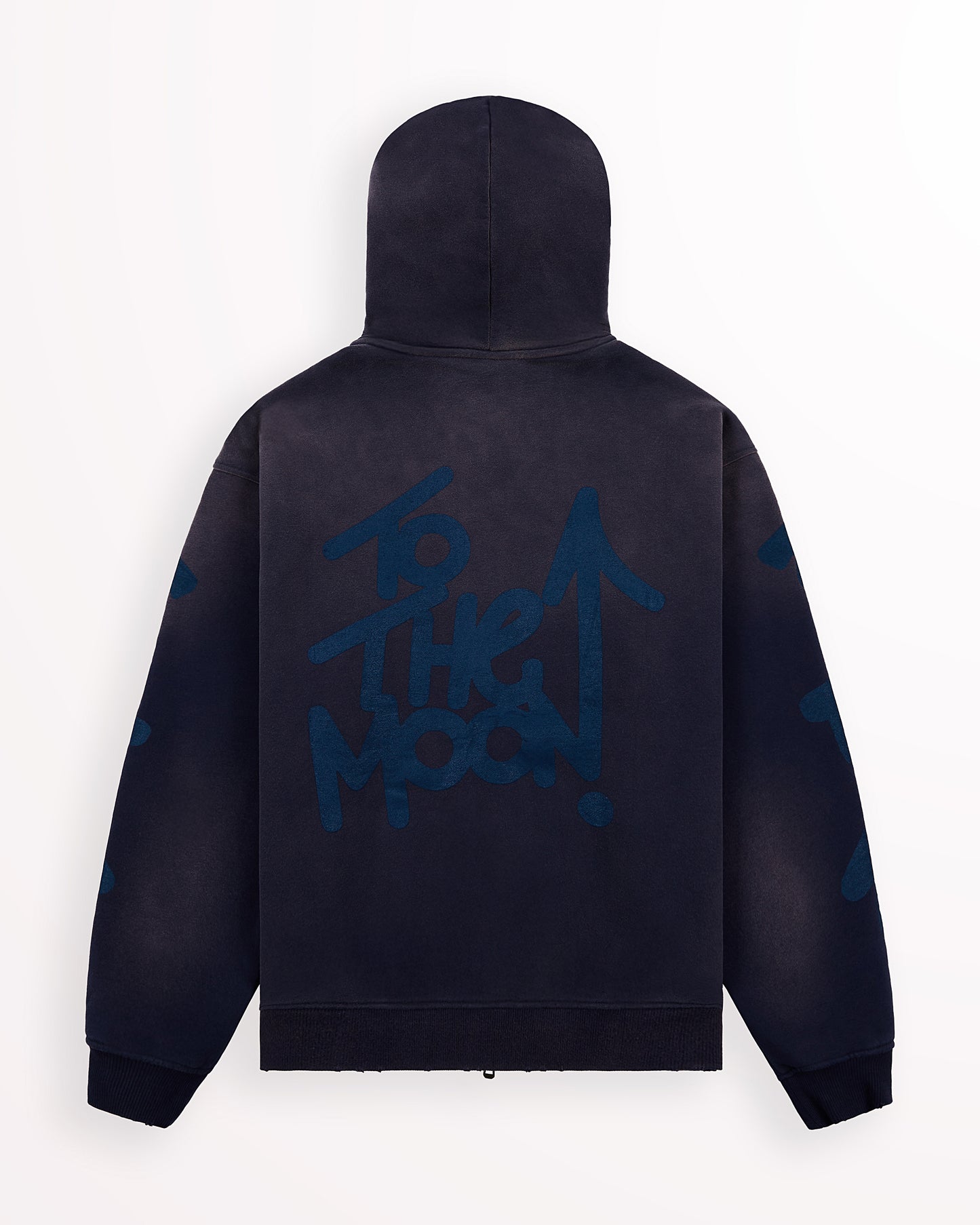 Navy Zip Logo Hoodie