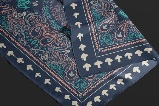 CLASSIC PAISLEY - SILK SCARF, NAVY