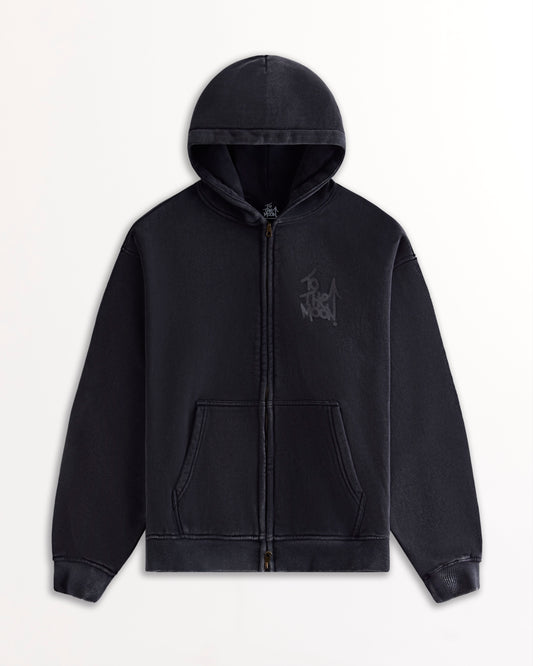 Arrow Zip-up Hoodie - Obsidian
