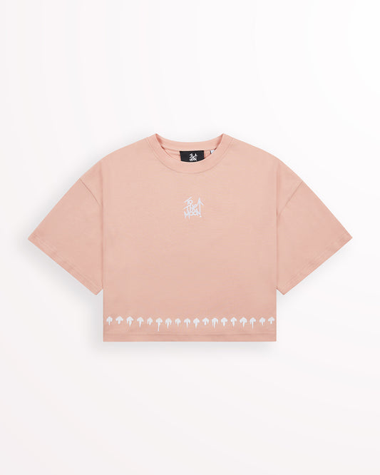 Arrow Trim Crop Tee – Rose Dust