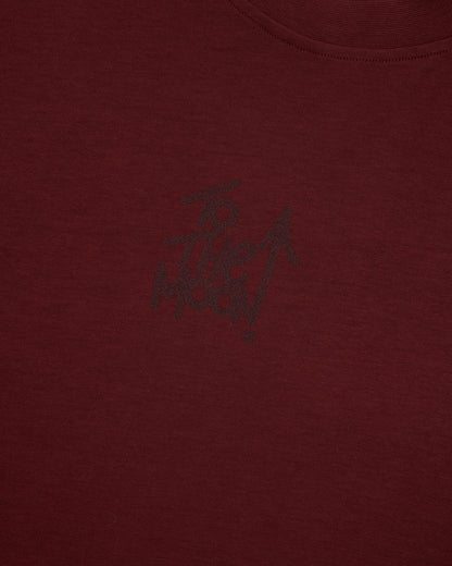 Reflective Topographic Grid Tee – Burgundy