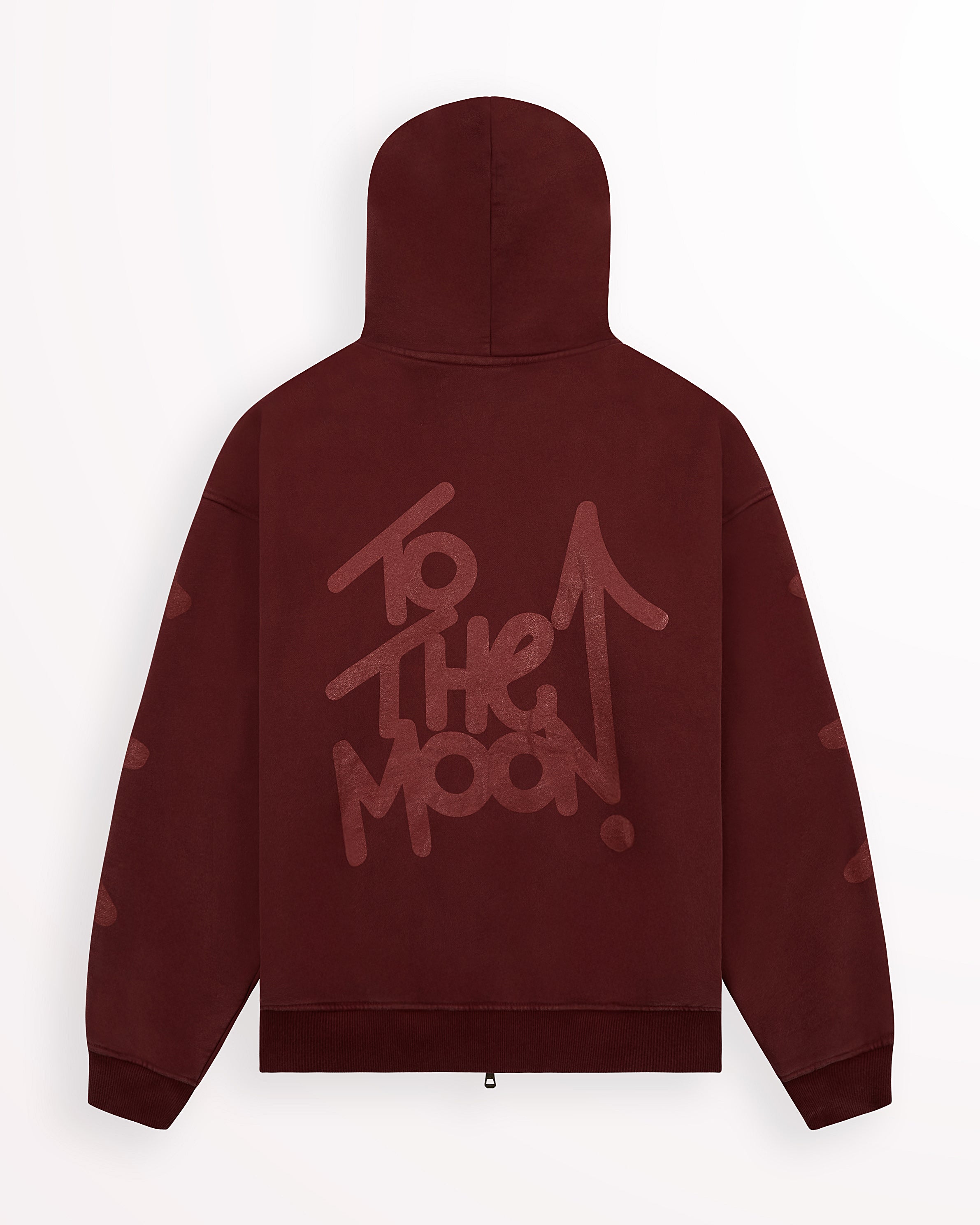Maroon Zip Logo Hoodie – To the Moon Clothing Store