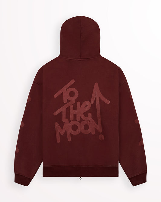 Maroon Zip Logo Hoodie